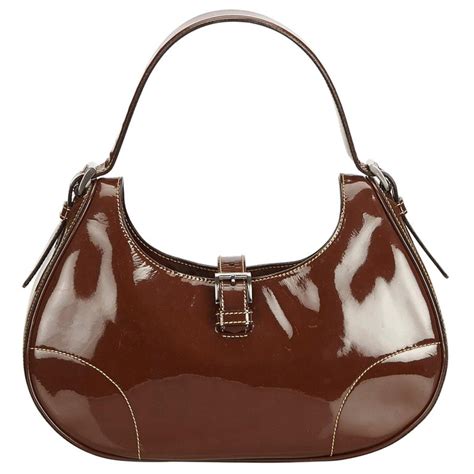 prada brown leather hobo early 00s|Prada purses for sale.